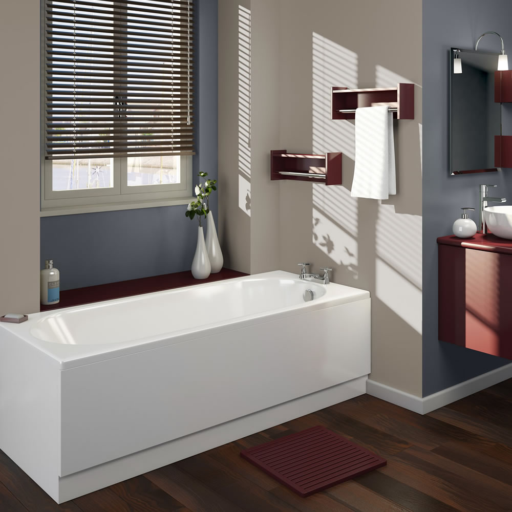 Bañera Rectangular Acrílica Retro Blanca 1500x700mm