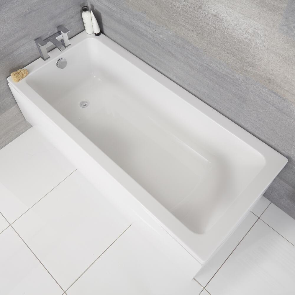 Bañera Rectangular Acrílica Blanca Retro de 1800x800mm