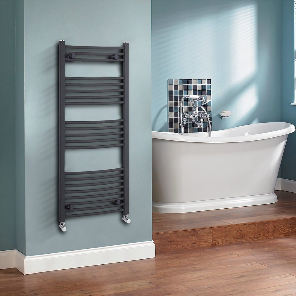 Radiador Toallero Curvo - Antracita - 1150mm x 500mm x 70mm - 620 Vatios - Loa