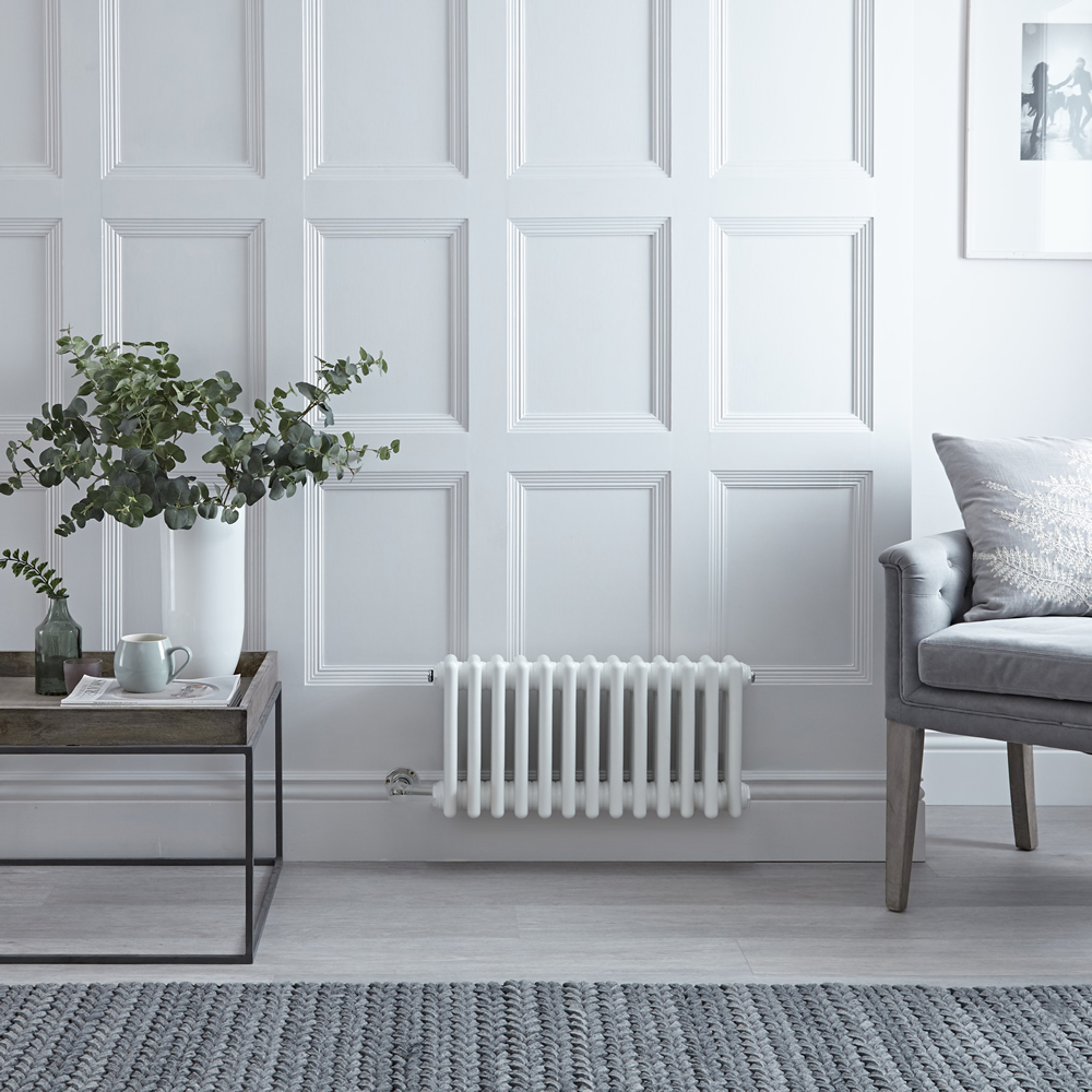 Radiador de Diseño Eléctrico - Horizontal Triple Tradicional - Blanco - 300mm x 605mm - Disponible con Distintos Termostatos WiFi - Windsor