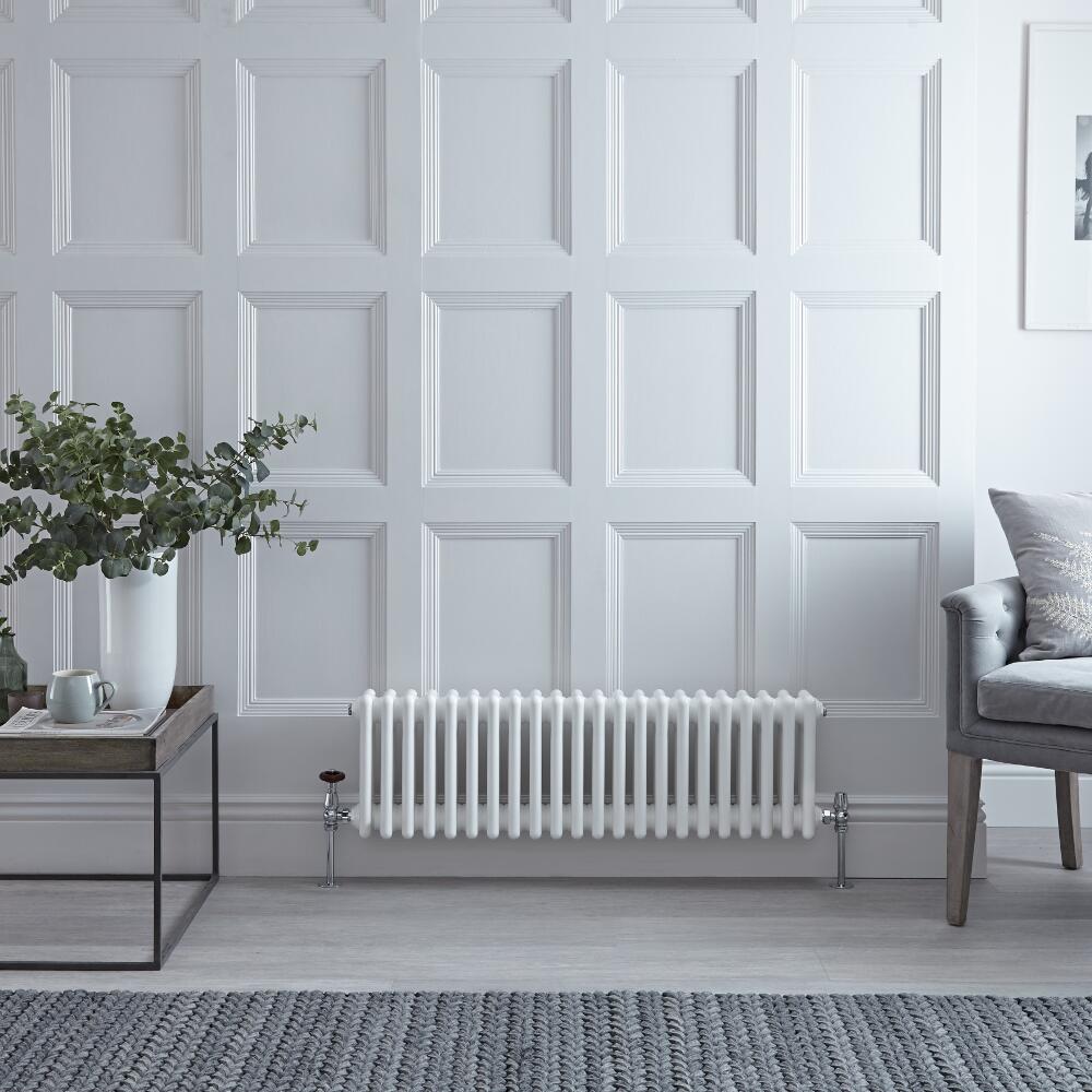 Radiador de Diseño Horizontal Triple Tradicional - Blanco - 300mm x 1010mm x 100mm - 889 Vatios - Regent
