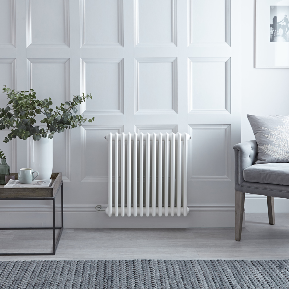 Radiador de Diseño Eléctrico - Horizontal Triple Tradicional - Blanco - 600mm x 605mm - Disponible con Distintos Termostatos WiFi - Windsor