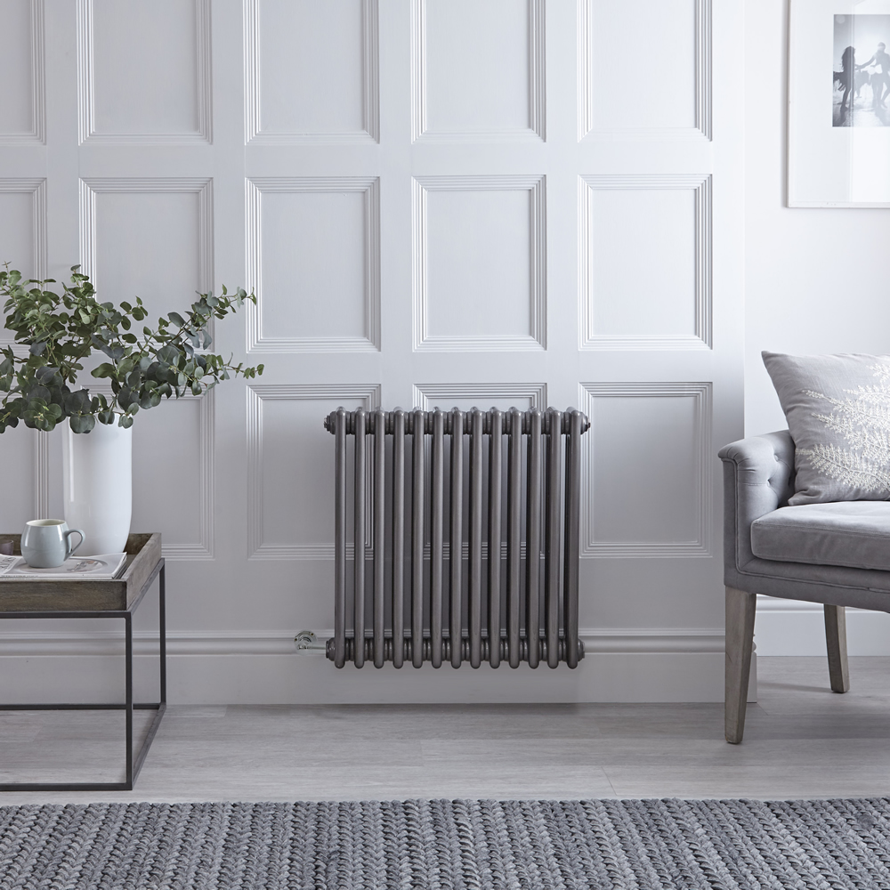 Radiador de Diseño Eléctrico - Horizontal Triple Tradicional - Metal Rudo - 600mm x 605mm - Disponible con Distintos Termostatos WiFi - Windsor