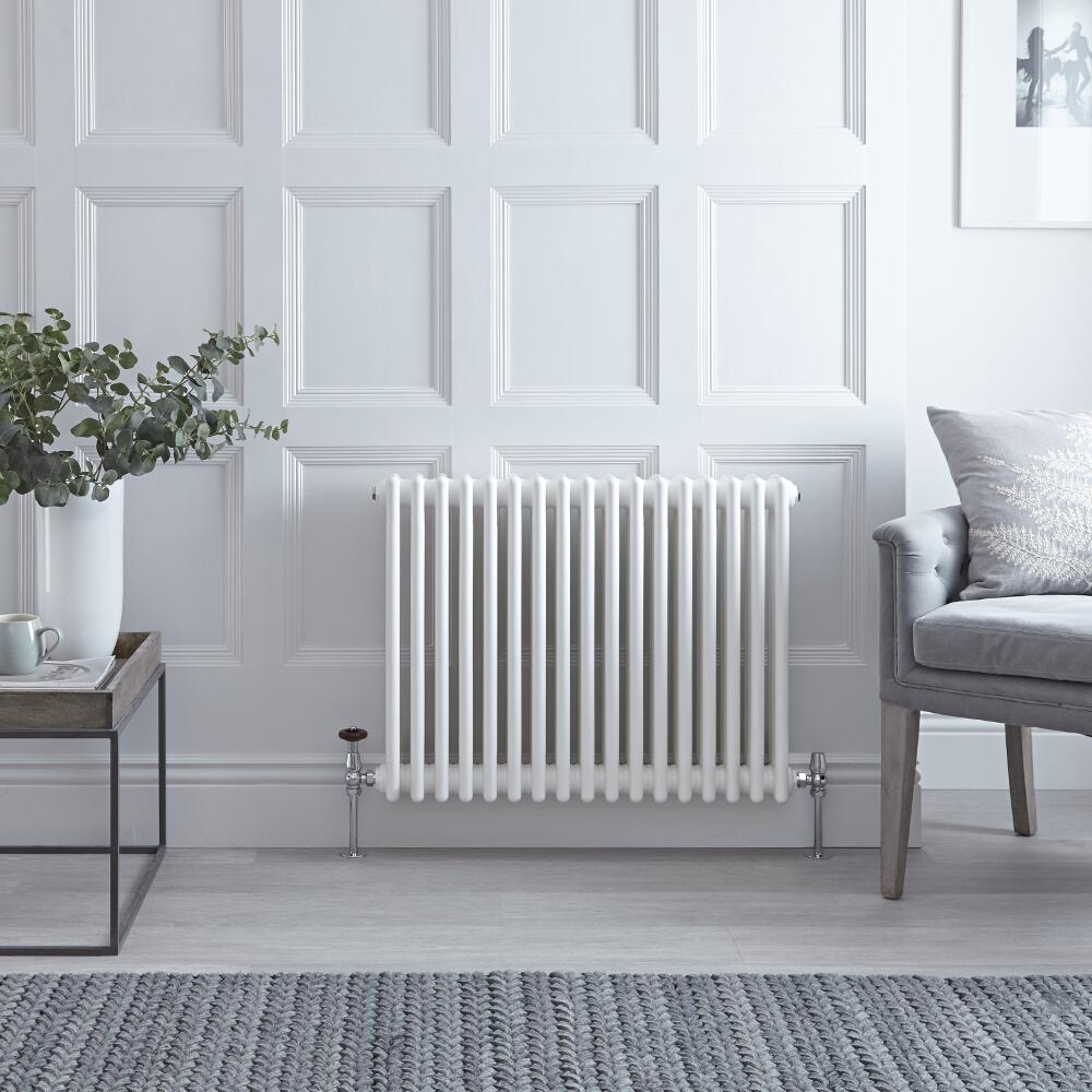 Radiador de Diseño Horizontal Triple Tradicional - Blanco - 600mm x 785mm x 100mm - 1243 Vatios - Regent