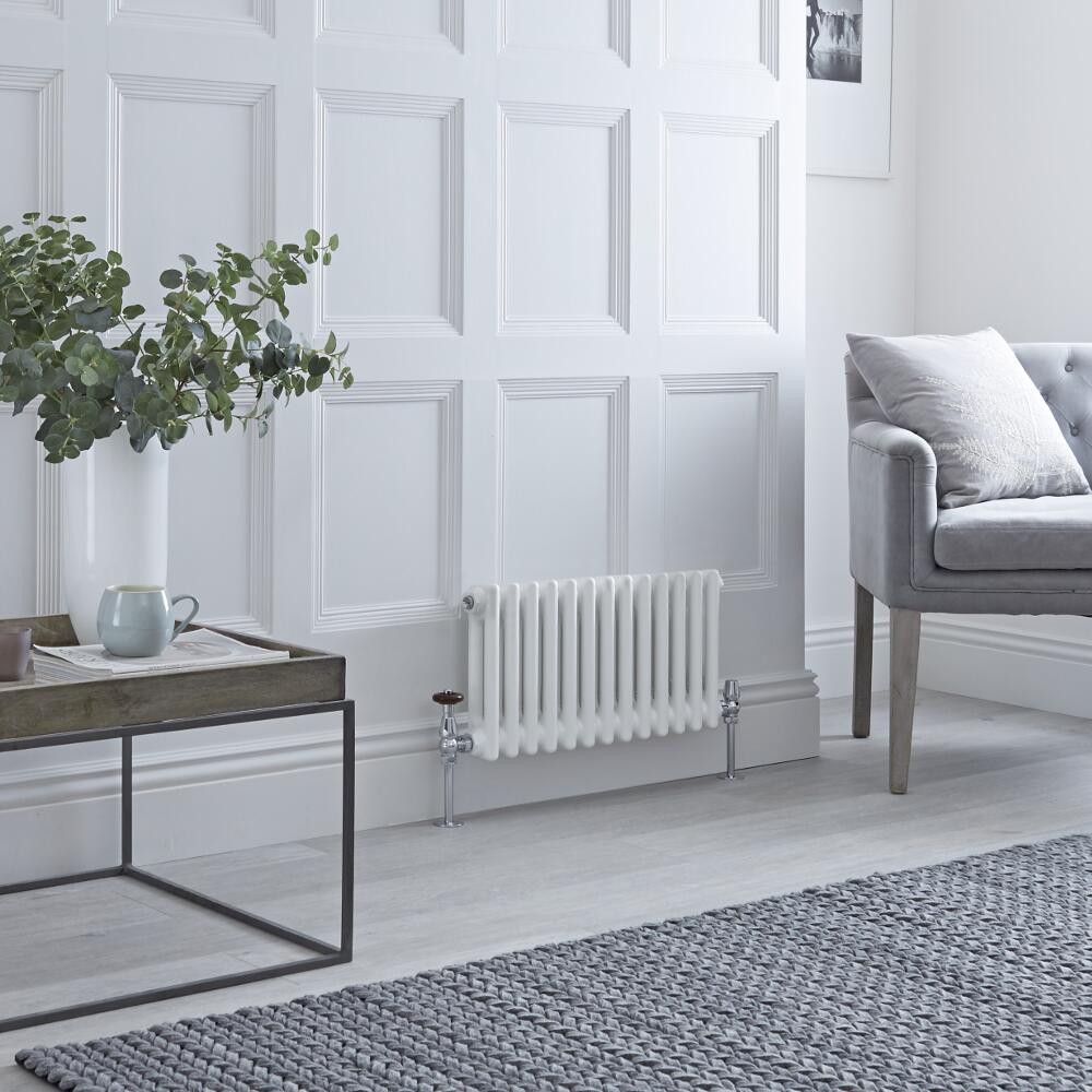 Radiador de Diseño Horizontal Doble Tradicional - Blanco - 300mm x 608mm x 68mm - 414 Vatios - Regent
