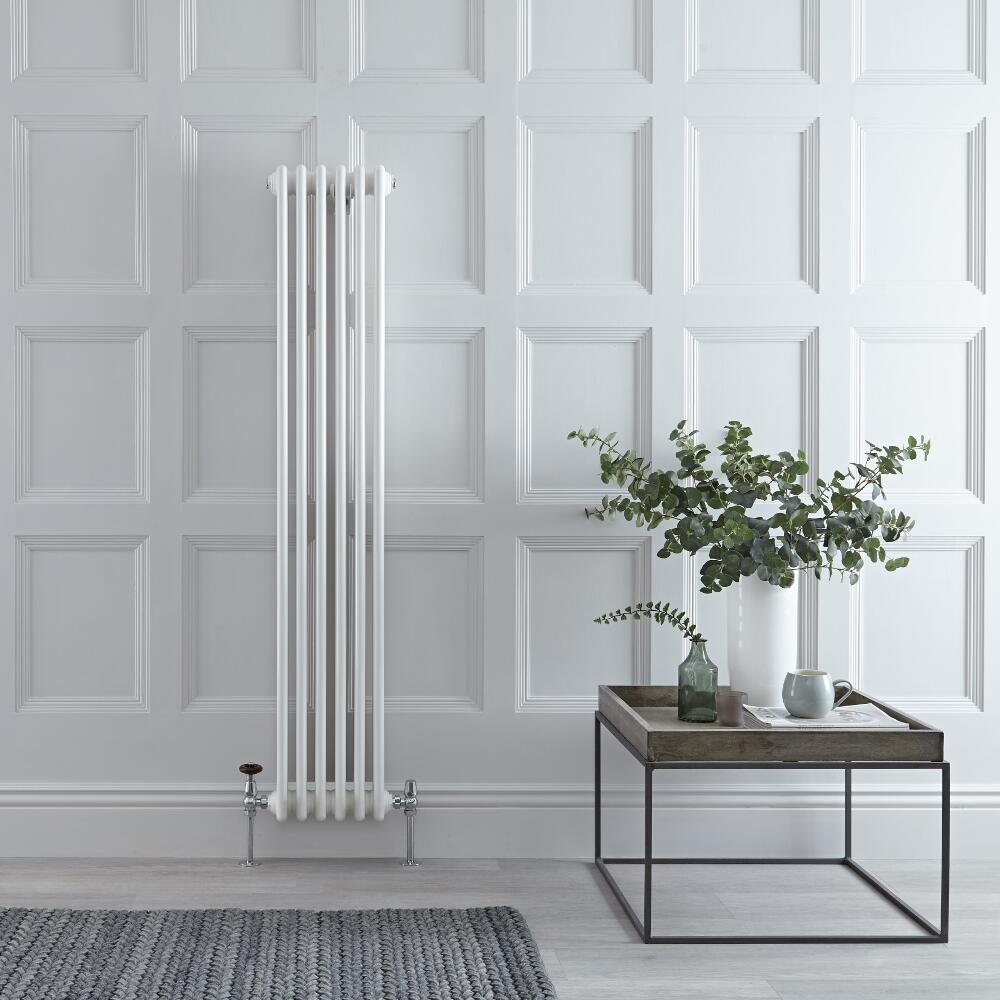 Radiador de Diseño Vertical Doble Tradicional - Blanco - 1500mm x 293mm x 68mm - 822 Vatios - Regent