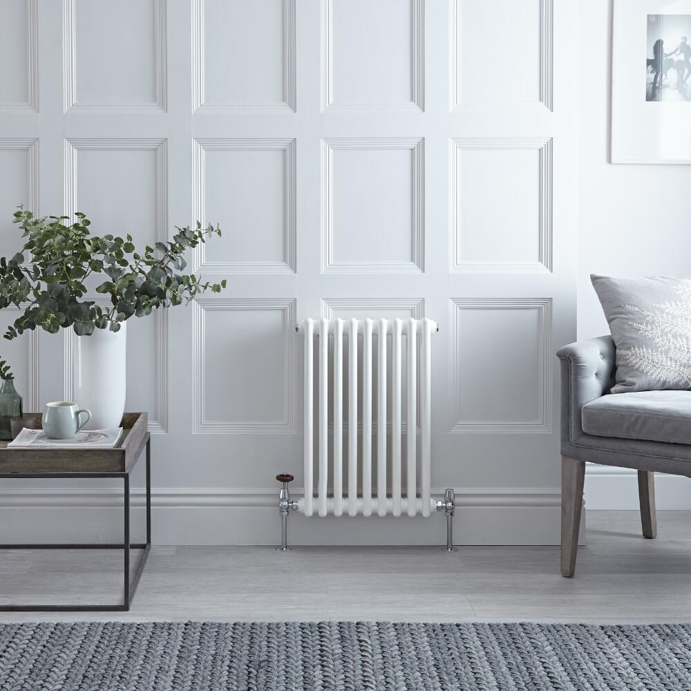 Radiador de Diseño Horizontal Doble Tradicional - Blanco - 600mm x 425mm x 66mm - 568 Vatios - Regent