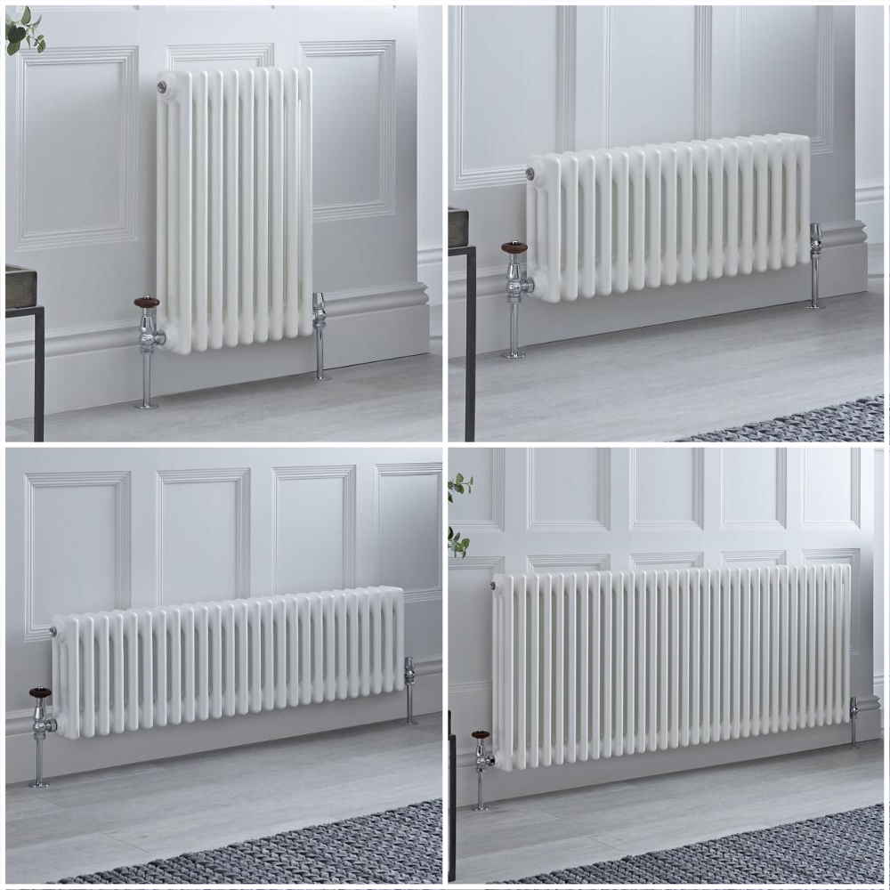 Radiador Tradicional Triple Horizontal Blanco Windsor – Disponible en Distintas Medidas y con Pies