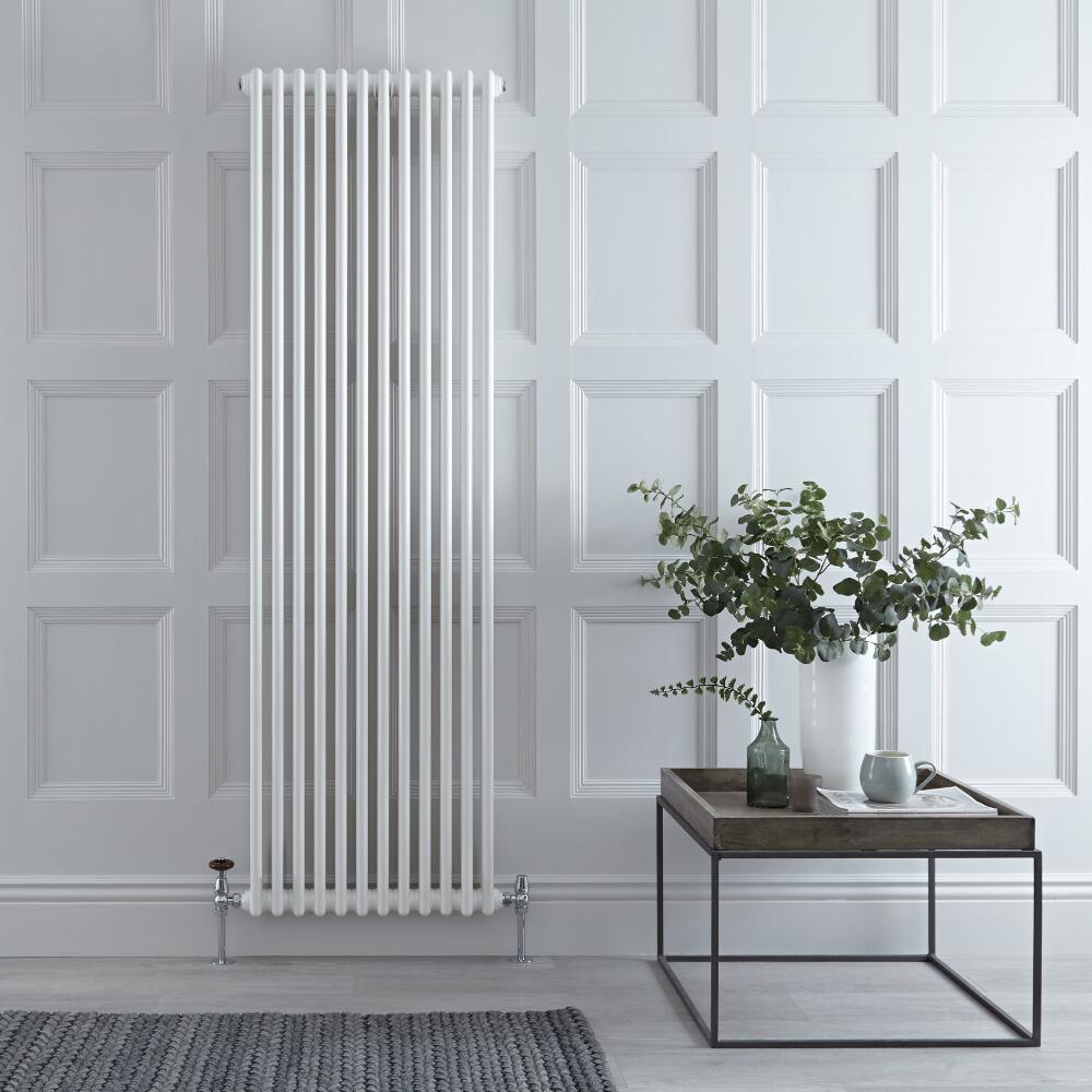 Radiador de Diseño Vertical Triple Tradicional - Blanco - 1800mm x 563mm x 100mm - 2338 Vatios - Regent