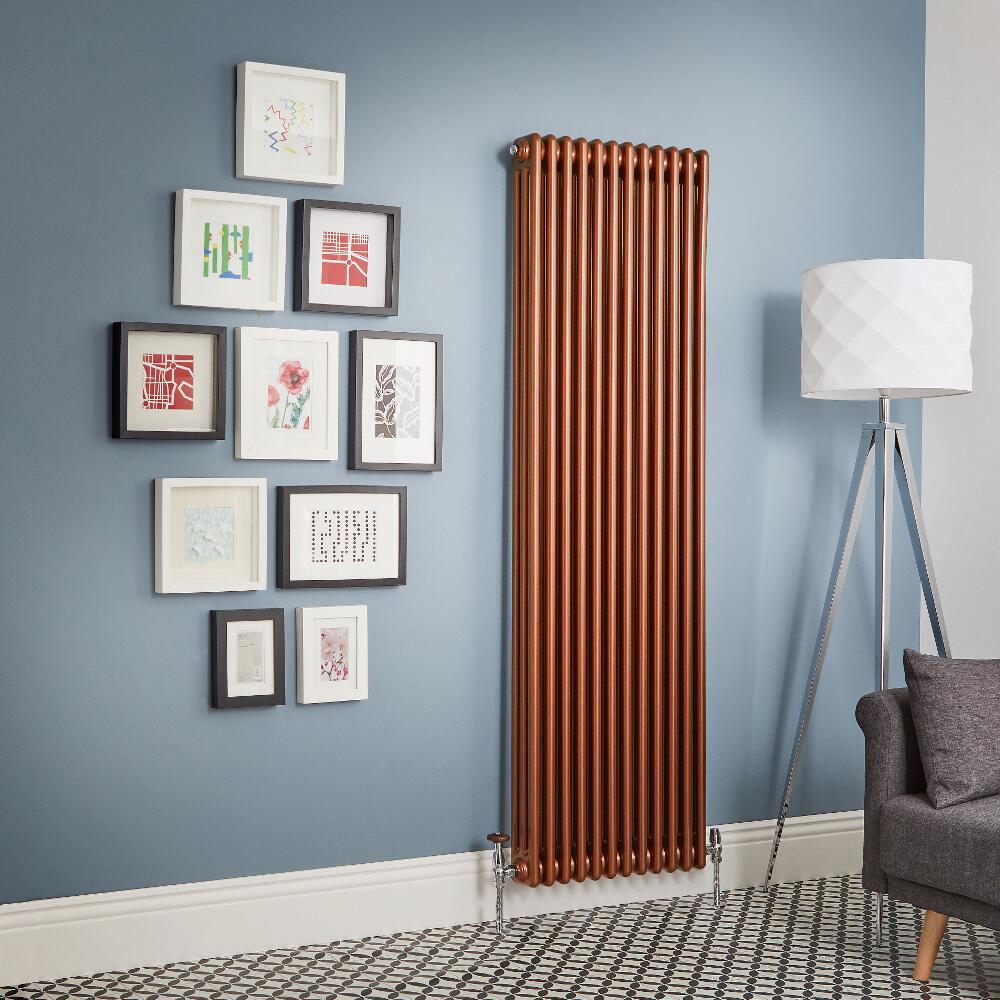 Radiador de Diseño Vertical - Cobre Metalizado - Regent - Disponible en Distintas Medidas (Columnas Triples)