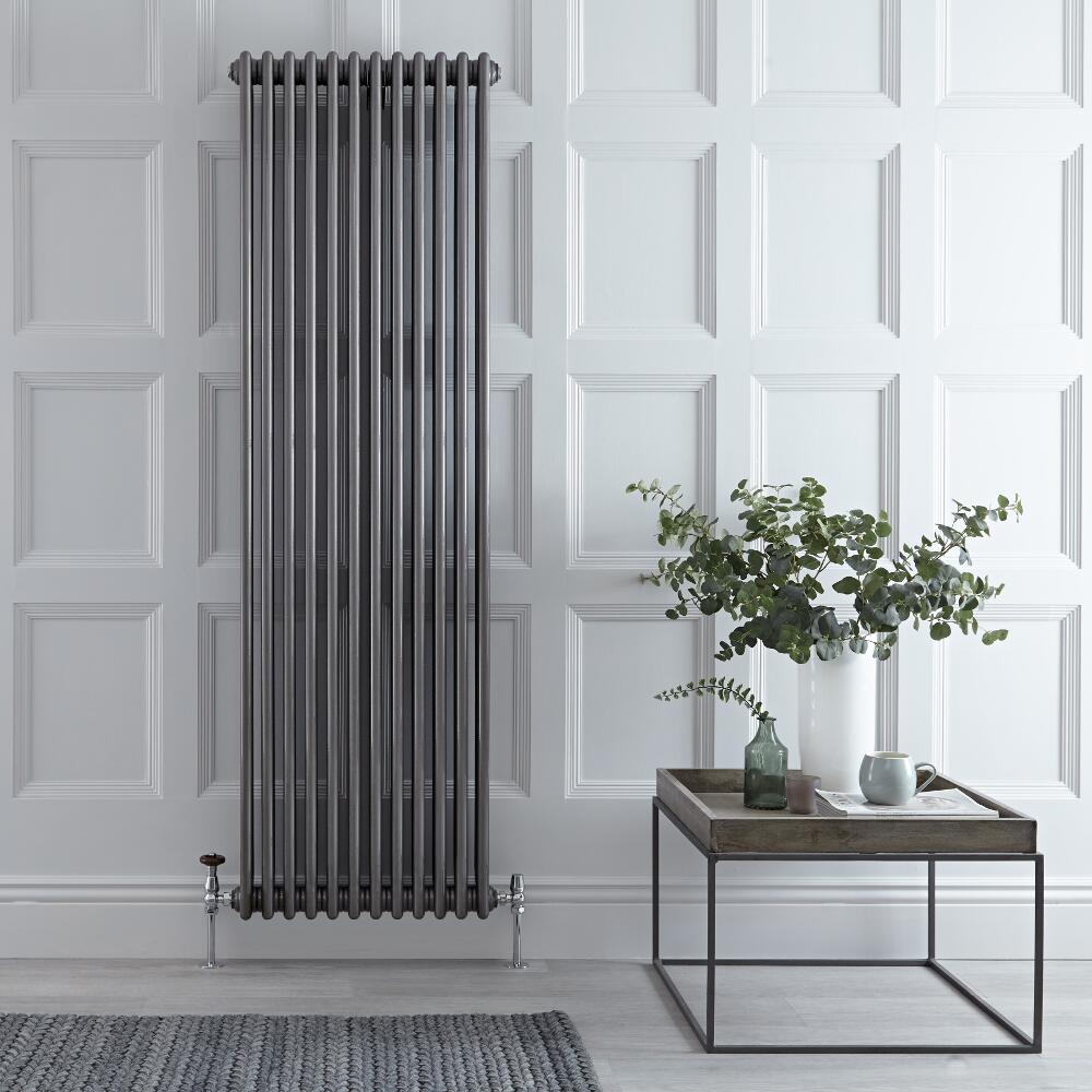 Radiador de Diseño Vertical Triple Tradicional - Acero Dulce - Lacado Metal Rudo - 1800mm x 563mm - 2338 Vatios - Regent