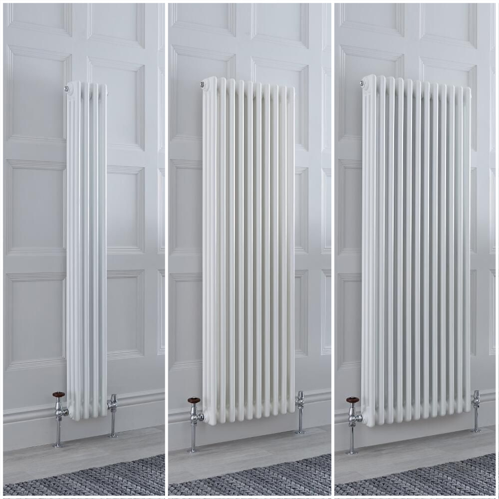 Radiador Tradicional Triple Vertical Blanco Windsor – Disponible en Distintas Medidas y con Pies