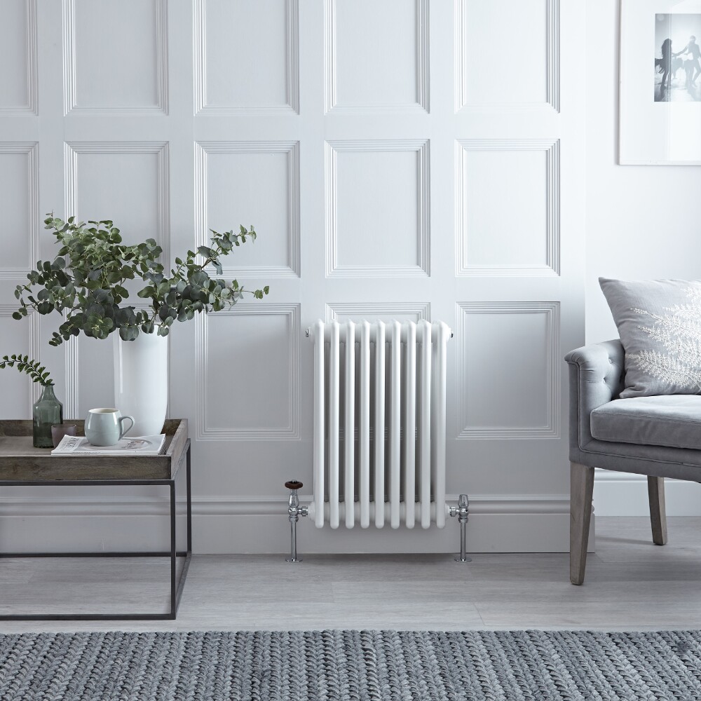 Radiador de Diseño Horizontal Cuádruple Tradicional - Blanco - 600mm x 425mm - 854 Vatios - Regent