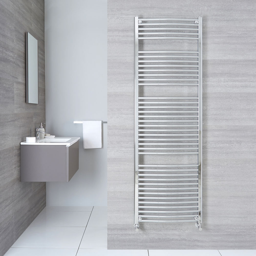 Radiador Toallero Curvo - Cromado - 1800mm x 600mm x 52mm - 827 Vatios - Sterling