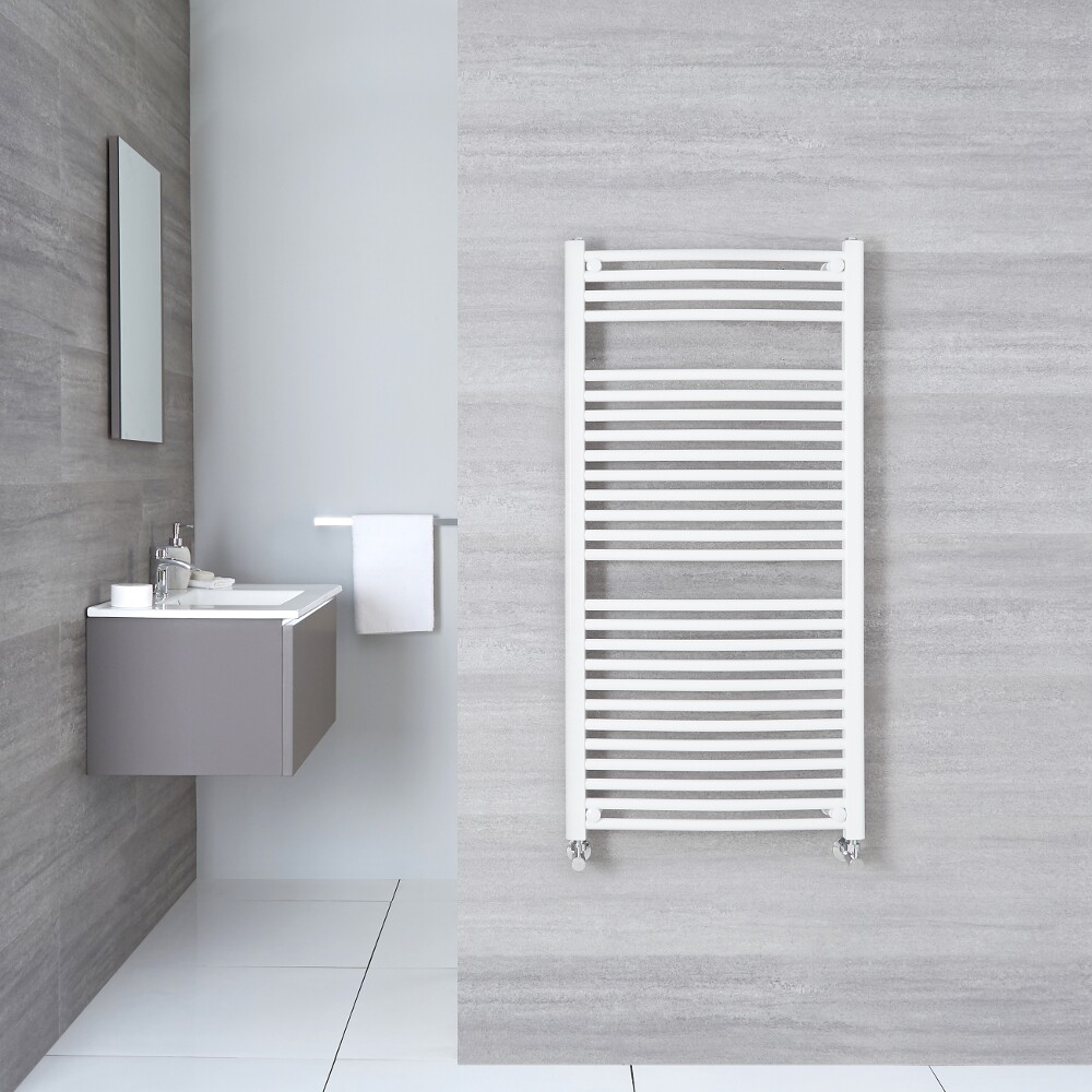 Radiador Toallero Curvo - Blanco - 1200mm x 500mm x 30mm - 699 Vatios - Sterling