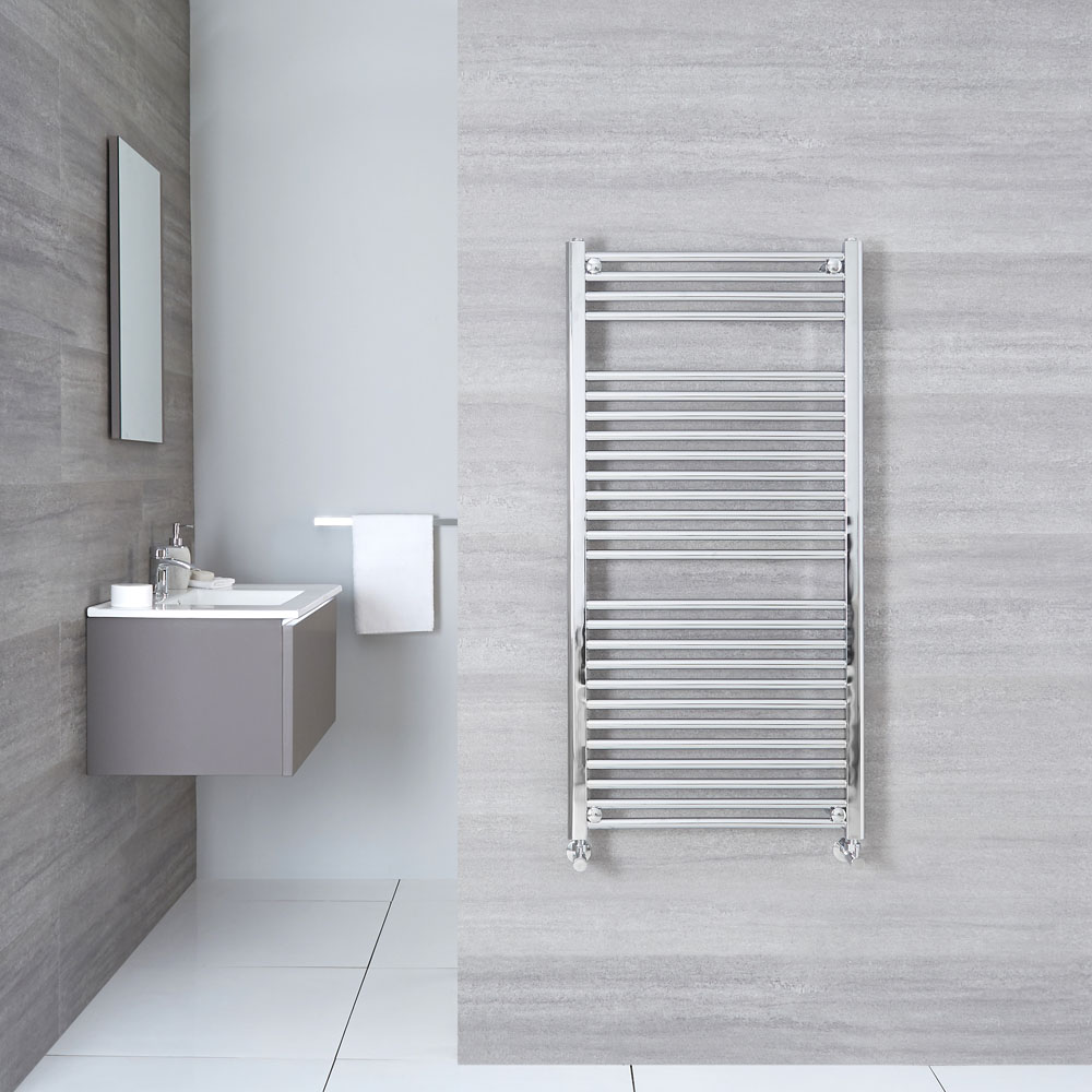 Radiador Toallero Plano - Cromado - 1200mm x 600mm x 30mm - 531 Vatios - Sterling