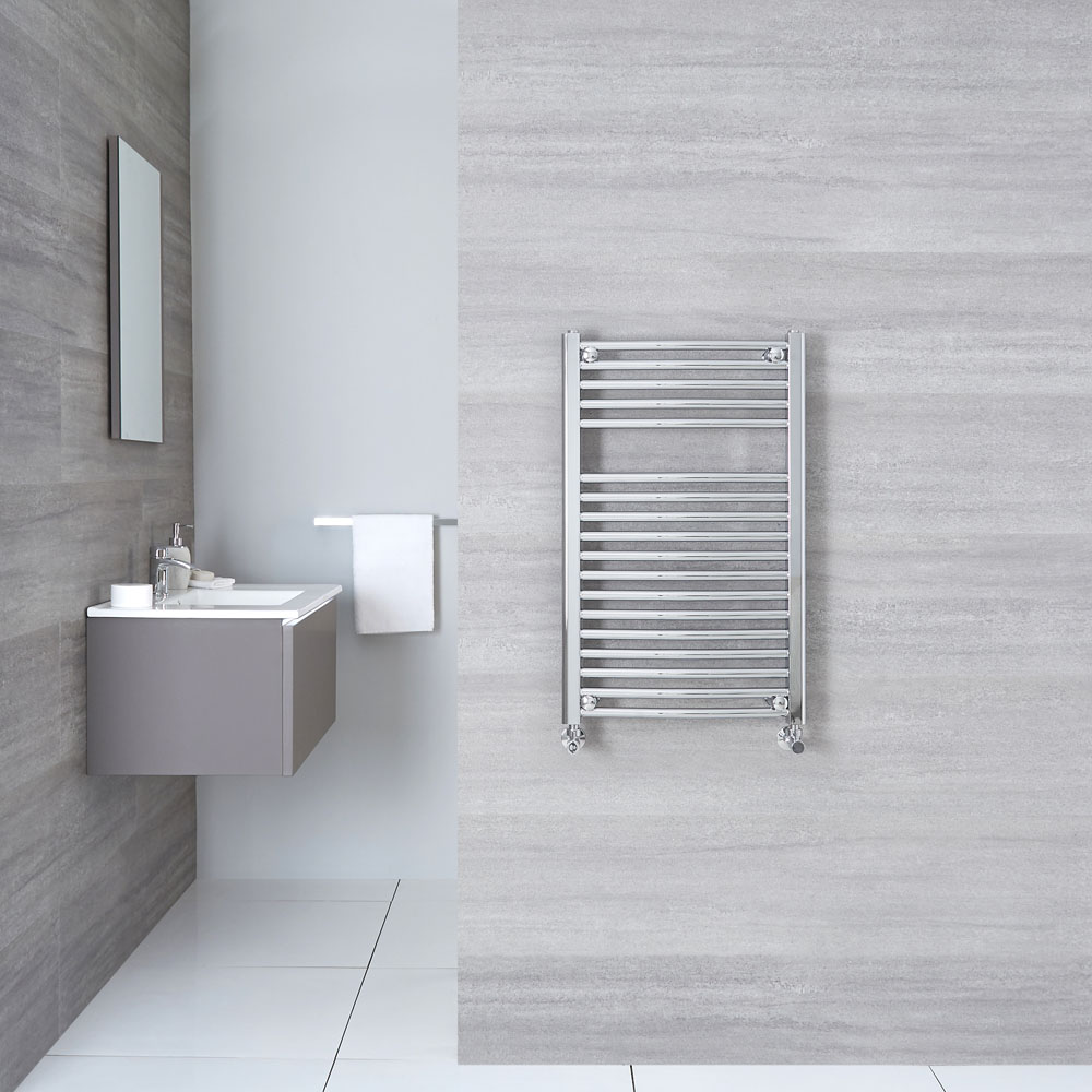 Radiador Toallero Curvo - Cromado - 800mm x 500mm x 48mm - 327 Vatios - Sterling