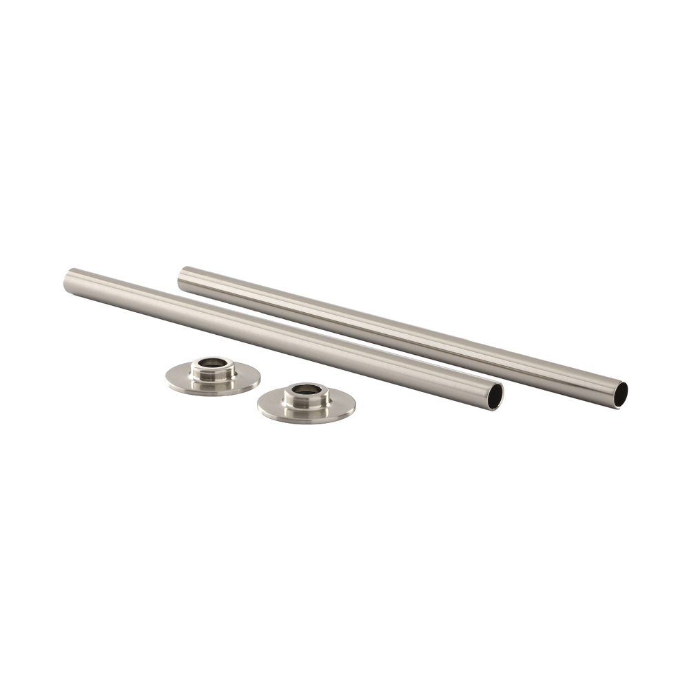 Kit para Radiadores Completo con Cubre Tubería, Bridas y Tapones Ciegos con Acabado Satinado