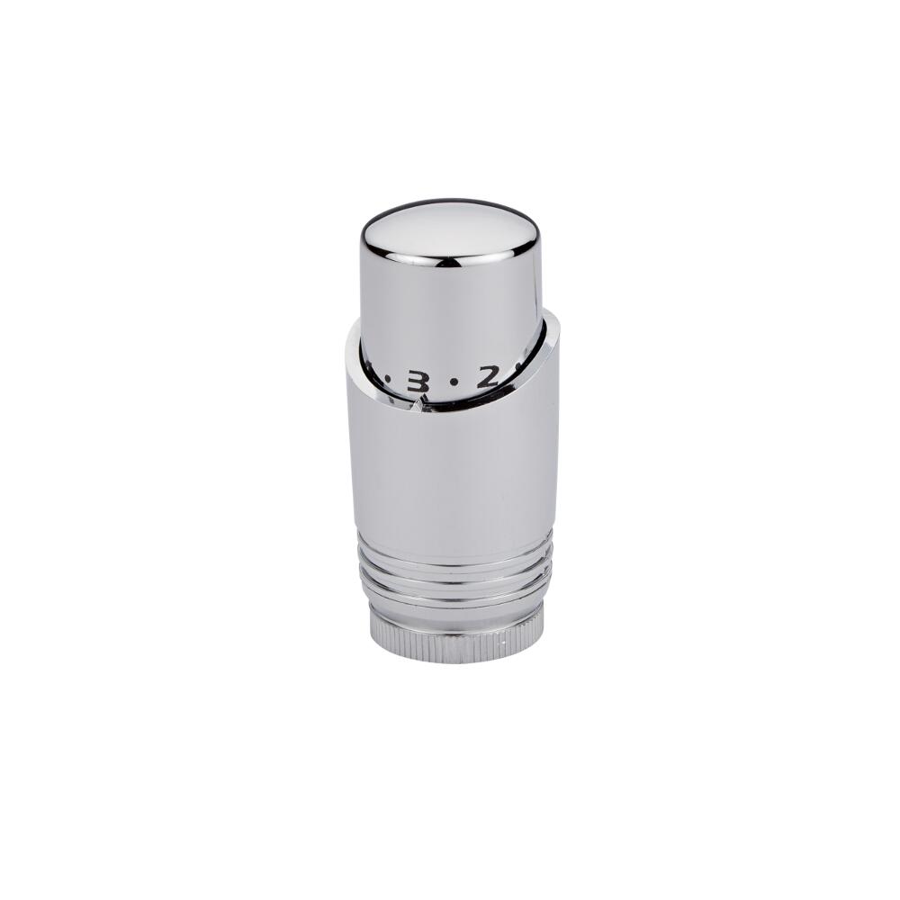 Cabezal Termostático Cromado con Blanco para Radiador o Toallero para Tubos de Cobre de 15mm