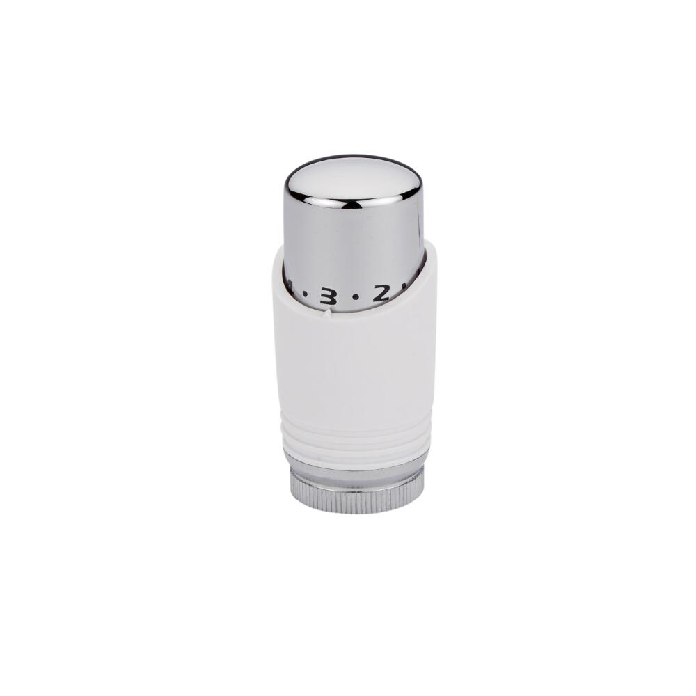 Cabezal Termostático Blanco y Cromado para Tubos de Cobre de 15mm