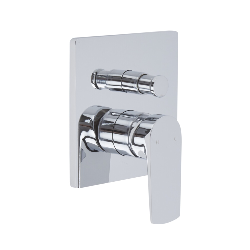 Mezclador de Ducha Manual Moderno de 2 Salidas Cromado - Harting