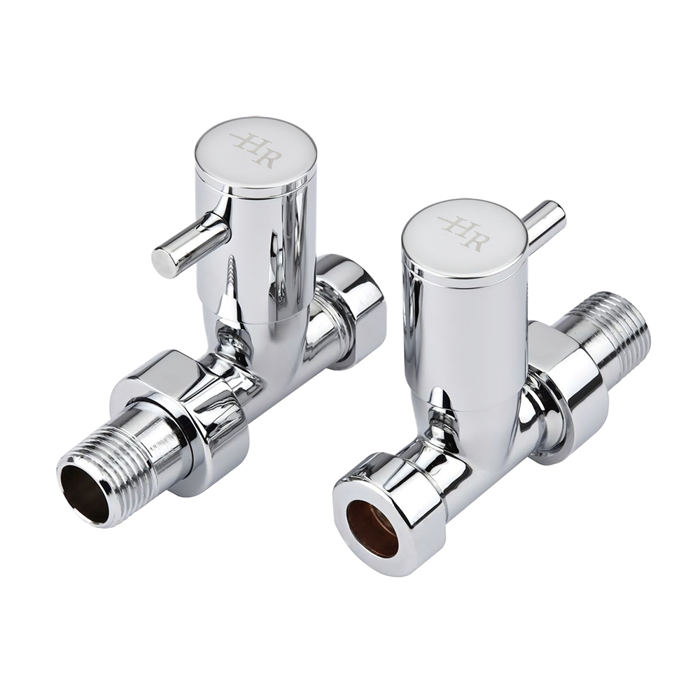 Par de Llaves Rectas Minimalistas para Radiador o y Radiador Toallero para Tubos de Cobre de 15mm