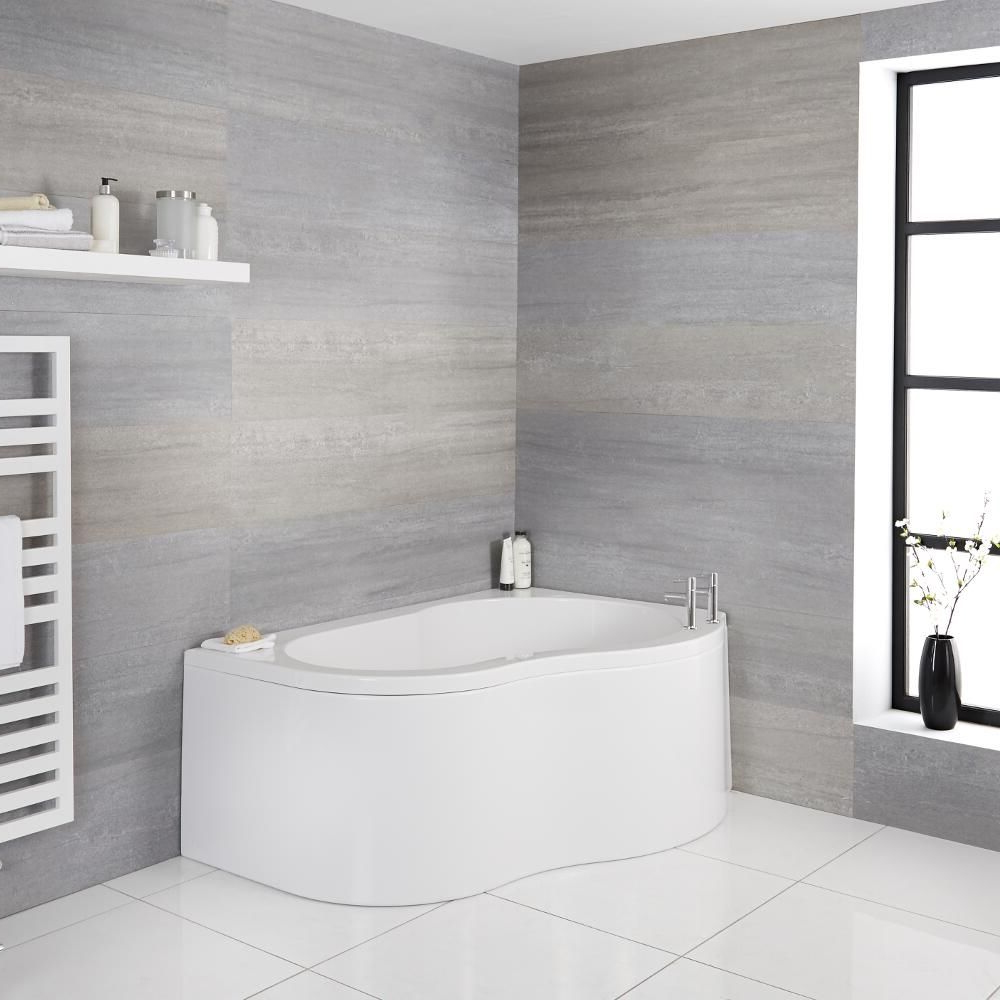 Bañera Angular Acrílica Versión Derecha 150x100cm con Faldon