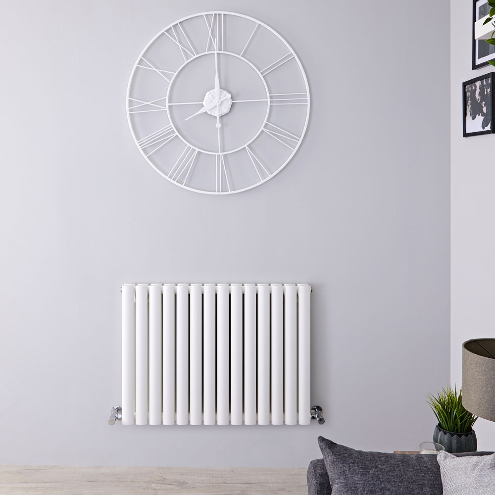 Radiador de Diseño Horizontal Doble - Blanco - 600mm x 834mm x 78mm - 1096 Vatios - Revive
