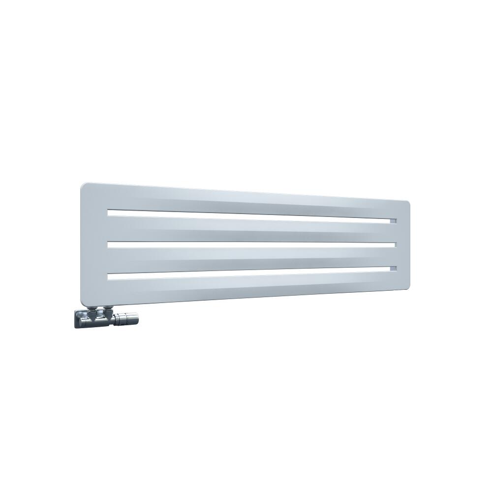 Radiador de Diseño Horizontal Con Conexión Central - Blanco - 325mm x 1200mm x 11mm - 492 Vatios - Leba
