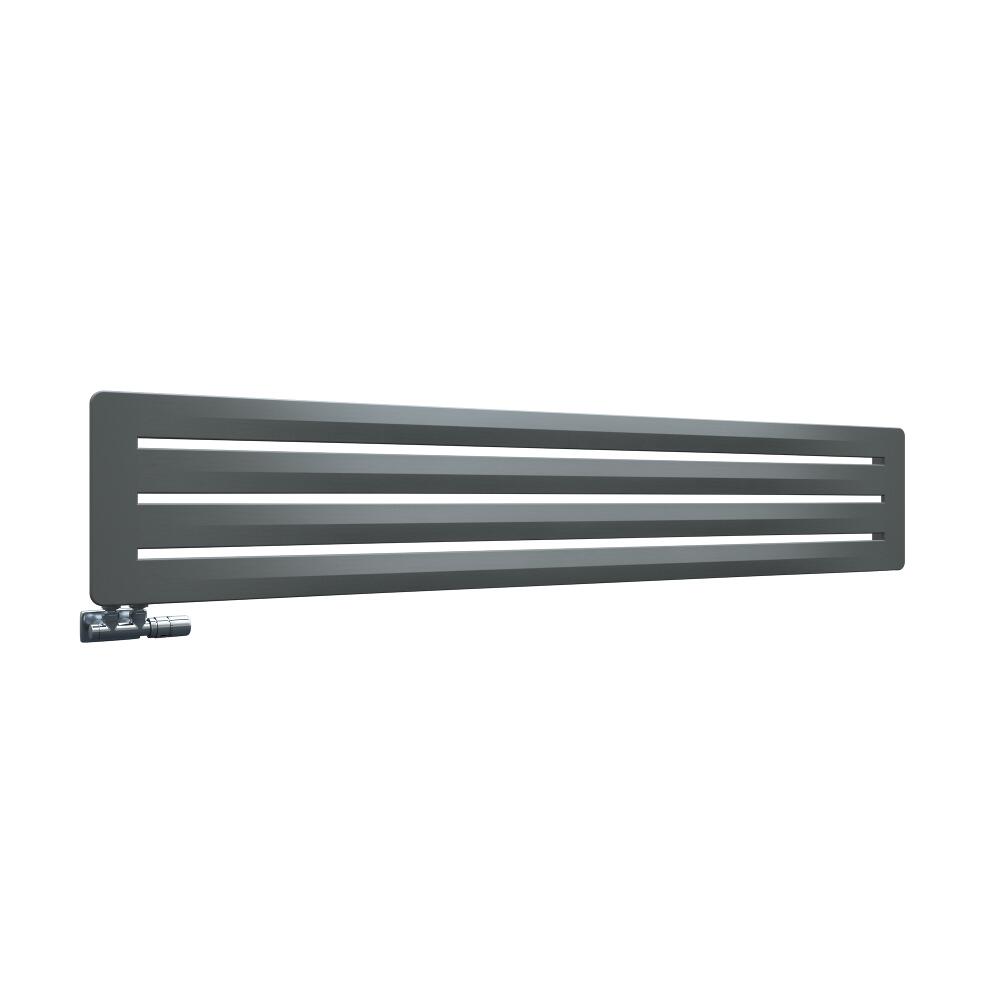 Radiador de Diseño Horizontal Con Conexión Central - Color Piedra - 325mm x 1800mm x 11mm – 737 Vatios - Leba