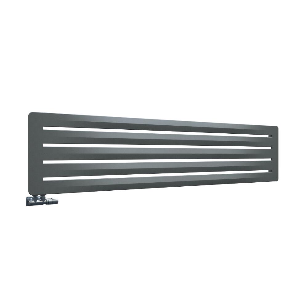 Radiador de Diseño Horizontal Con Conexión Central - Color Efecto Piedra - 410mm x 1800mm x 11mm - 912 Vatios - Leba