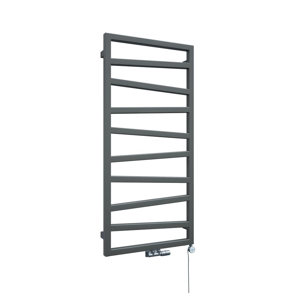 Radiador Toallero de Diseño Vertical Con Conexión Central - Plateado - 1070mm x 500mm x 30mm - 514 Vatios - Torun