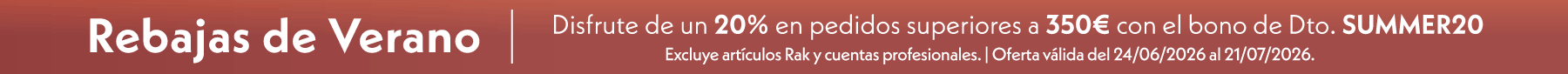  Rebajas de Verano | Disfrute de un 20% en pedidos superiores a 350€ con el bono de Dto.SUMMER20  